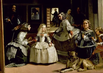 Las Meninas, pormenor da metade inferior que retrata a família de Filipe IV (1605-65) de Espanha, 1656 (pormenor de 405)